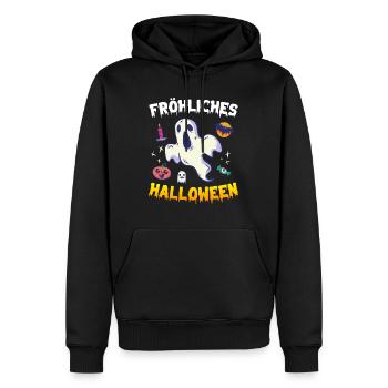 Happy Halloween Geist - Männer Premium Bio Hoodie - Schwarz - Vorne - Nico (187cm)