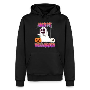 Happy Halloween Geist - Männer Premium Bio Hoodie - Schwarz - Vorne - Nico (187cm)