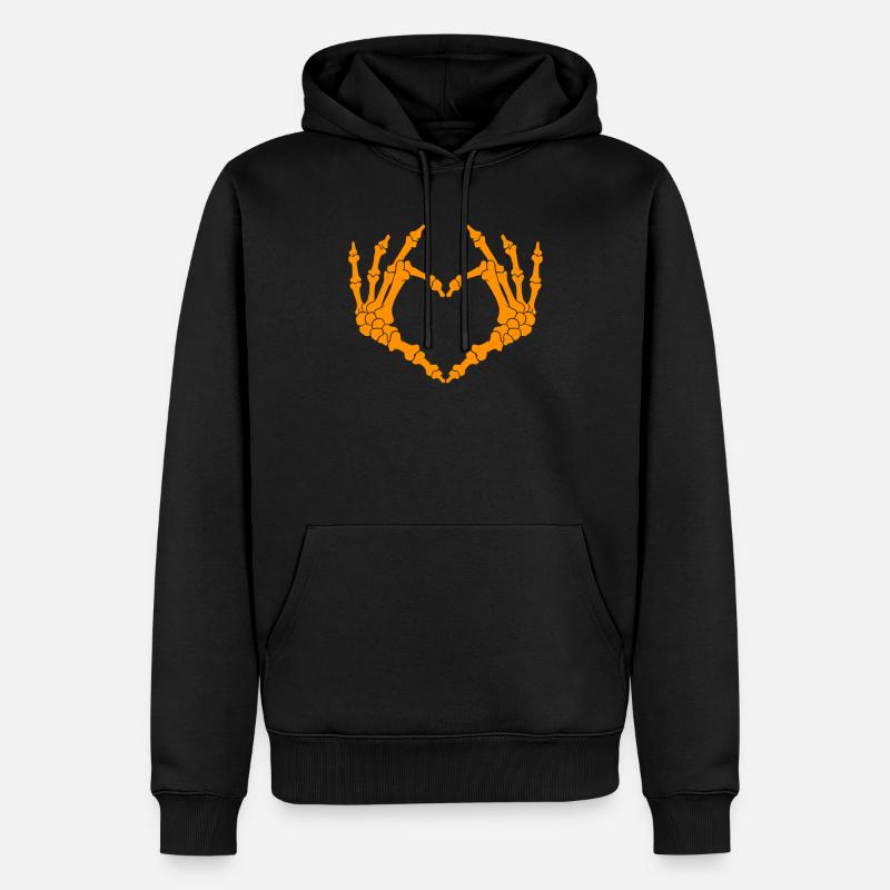 Squelette de cœur Halloween - Sweat à capuche Premium bio Homme - noir