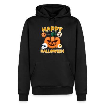 Happy Halloween - Männer Premium Bio Hoodie - Schwarz - Vorne - Nico (187cm)