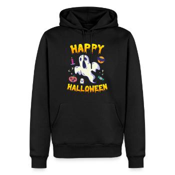 Happy Halloween Geist - Männer Premium Bio Hoodie - Schwarz - Vorne - Nico (187cm)