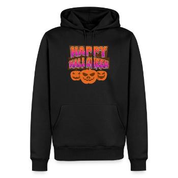 Halloween Kürbis Happy Halloween - Männer Premium Bio Hoodie - Schwarz - Vorne - Nico (187cm)
