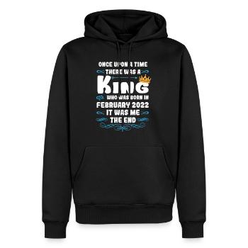 Il était une fois un roi. Février 2022 Anniversaire - Sweat à capuche Premium bio Homme - noir - Devant - Nico (187cm)
