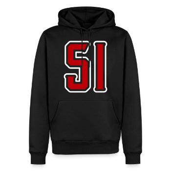 51 Zahl Symbol - Männer Premium Bio Hoodie - Schwarz - Vorne - Nico (187cm)