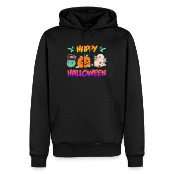 Happy Halloween - Männer Premium Bio Hoodie - Schwarz - Vorne - Nico (187cm)
