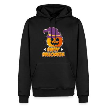 Halloween Kürbis Happy Halloween - Männer Premium Bio Hoodie - Schwarz - Vorne - Nico (187cm)