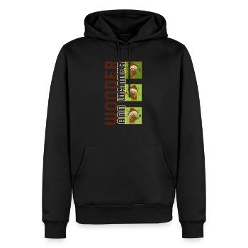 Fungi Shirt, Wonder And Wander Singing Mushroom - Männer Premium Bio Hoodie - Schwarz - Vorne - Nico (187cm)