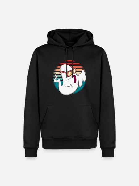 Geisterstunde Halloween Geist - Männer Premium Bio Hoodie - Schwarz