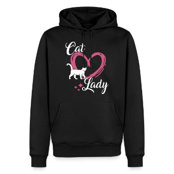 Chats Lady Cats Mama Cats Cadeau Miaou - Sweat à capuche Premium bio Homme - noir - Devant - Nico (187cm)