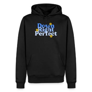 Down Right Perfect Sunflower World Down-Syndrom - Männer Premium Bio Hoodie - Schwarz - Vorne - Nico (187cm)