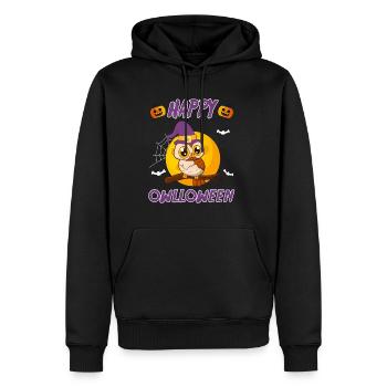 Owloween Happy Eulen Halloween - Männer Premium Bio Hoodie - Schwarz - Vorne - Nico (187cm)