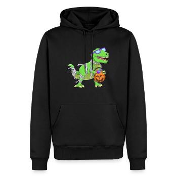 Maman d’Halloween des dinosaures - Sweat à capuche Premium bio Homme - noir - Devant - Nico (187cm)
