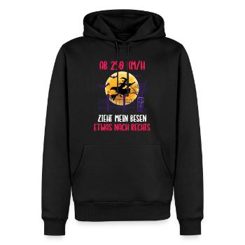 Tempolimit für Besen Hexe Halloween - Männer Premium Bio Hoodie - Schwarz - Vorne - Nico (187cm)