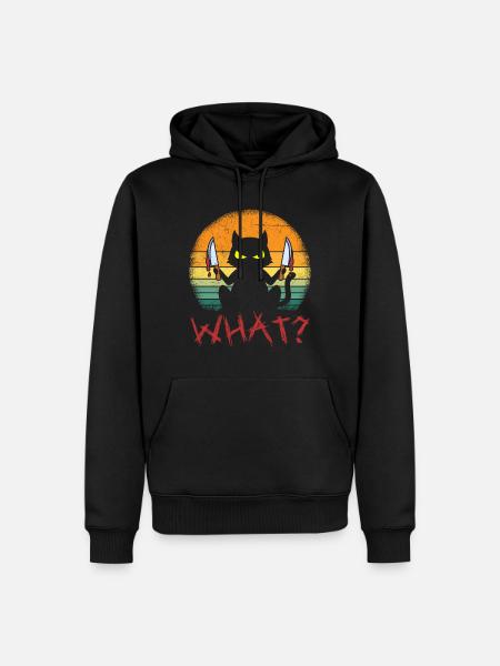Serial Killer Halloween Cat - Men’s Premium Organic Hoodie - black