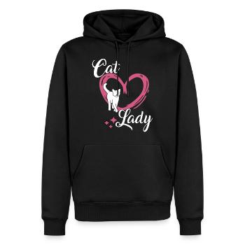 Cat Lady cadeau pour vous mignon propriétaire de chat - Sweat à capuche Premium bio Homme - noir - Devant - Nico (187cm)