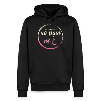 No Pain No Gain Shirt, erwachsenes muslimisches Arabisch - Männer Premium Bio Hoodie - Schwarz - Vorne - Nico (187cm)