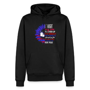 Proud Military Mom And Dad Shirt, Dog Tag - Men’s Premium Organic Hoodie - black - Front - Nico (187cm)
