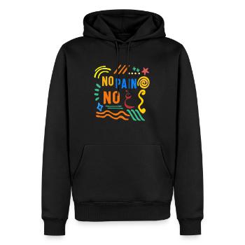 No Pain No Gain Shirt, erwachsenes muslimisches Arabisch - Männer Premium Bio Hoodie - Schwarz - Vorne - Nico (187cm)