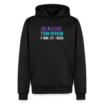 Be Here Tomorrow Suicide Prevention Awareness - Men’s Premium Organic Hoodie - black - Front - Nico (187cm)