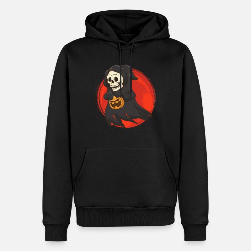 Bone Face Sorcière d’Halloween - Sweat à capuche Premium bio Homme - noir