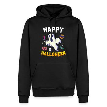 Happy Halloween Geist - Männer Premium Bio Hoodie - Schwarz - Vorne - Nico (187cm)