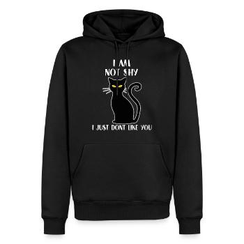 Cute cat gift for misanthrope cat owners - Men’s Premium Organic Hoodie - black - Front - Nico (187cm)