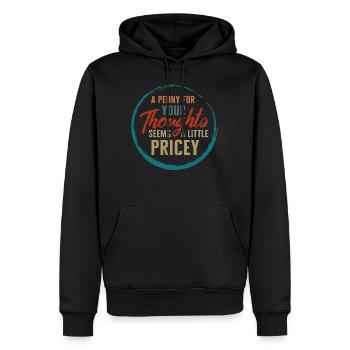 Penny pour vos pensées semble un peu cher - Sweat à capuche Premium bio Homme - noir - Devant - Nico (187cm)