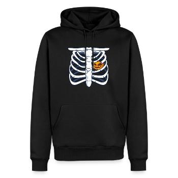 Kürbis Skelett Halloween - Männer Premium Bio Hoodie - Schwarz - Vorne - Nico (187cm)