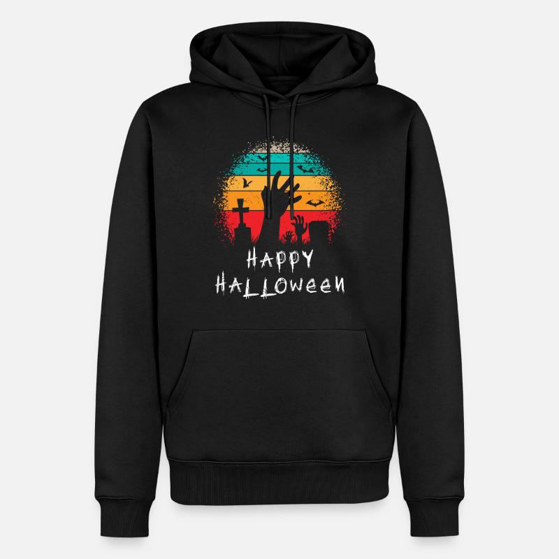 Joyeux cimetière Halloween - Sweat à capuche Premium bio Homme - noir