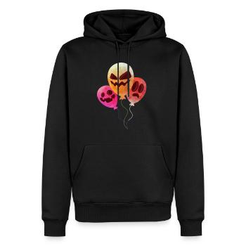 Kürbis Maske Halloween Ballon - Männer Premium Bio Hoodie - Schwarz - Vorne - Nico (187cm)
