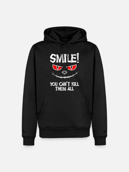 Chat Halloween Monster - Sweat à capuche Premium bio Homme - noir