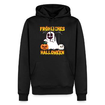 Happy Halloween Geist - Männer Premium Bio Hoodie - Schwarz - Vorne - Nico (187cm)