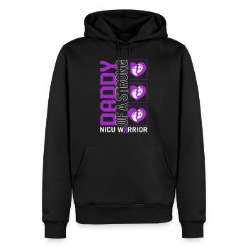 Daddy Of A Strong NICU Warrior Shirt, Strong Baby - Men’s Premium Organic Hoodie - black - Front - Nico (187cm)