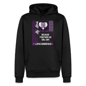 Chemise de sensibilisation au lupus, soutenir ma mère purple - Sweat à capuche Premium bio Homme - noir - Devant - Nico (187cm)