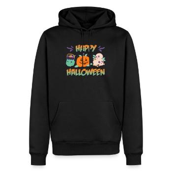 Joyeux halloween - Sweat à capuche Premium bio Homme - noir - Devant - Nico (187cm)