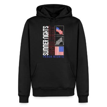 Racing Shirt, Sommernächte und Dirt Track Lights - Männer Premium Bio Hoodie - Schwarz - Vorne - Nico (187cm)