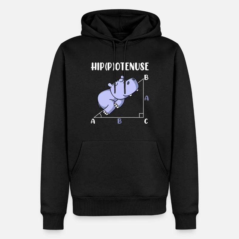 Hippotenuse fun math math - Men’s Premium Organic Hoodie - black