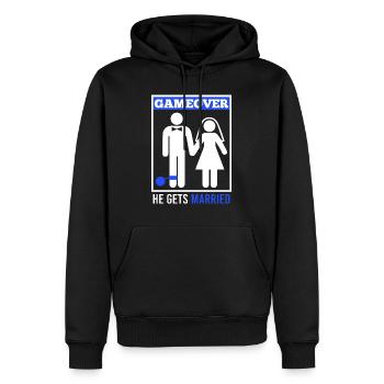 Game over - Mari Groom Jungesellenabschied - Sweat à capuche Premium bio Homme - noir - Devant - Nico (187cm)