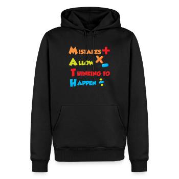 Mistakes allow Thinking to happen Mathematics - Men’s Premium Organic Hoodie - black - Front - Nico (187cm)