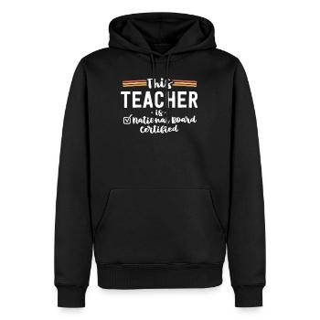 Cet enseignant est certifié par le Conseil national - Sweat à capuche Premium bio Homme - noir - Devant - Nico (187cm)