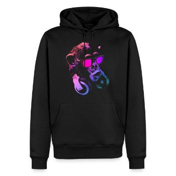 Affen DJ Pink - Männer Premium Bio Hoodie - Schwarz - Vorne - Nico (187cm)