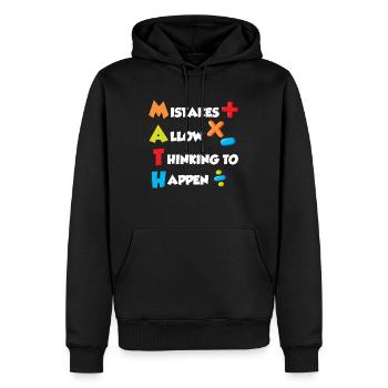 Les erreurs permettent à la pensée de se produire Mathématiques - Sweat à capuche Premium bio Homme - noir - Devant - Nico (187cm)