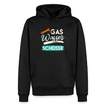 Gas Wasser Scheiße - Männer Premium Bio Hoodie - Schwarz - Vorne - Nico (187cm)