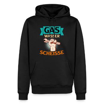 Anlagenmechaniker Sanitär Klimatechnik - Männer Premium Bio Hoodie - Schwarz - Vorne - Nico (187cm)
