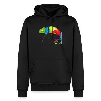 Fibonacci Jour Nombre d’Or Math Caméléon - Sweat à capuche Premium bio Homme - noir - Devant - Nico (187cm)