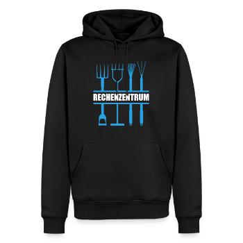 Rechenzentrum - Männer Premium Bio Hoodie - Schwarz - Vorne - Nico (187cm)