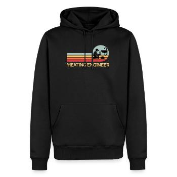 Ingénieur chauffagiste plombier Plombier Spengler - Sweat à capuche Premium bio Homme - noir - Devant - Nico (187cm)