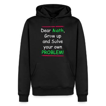 Les mathématiques grandissent et résolvent votre propre problème - Sweat à capuche Premium bio Homme - noir - Devant - Nico (187cm)