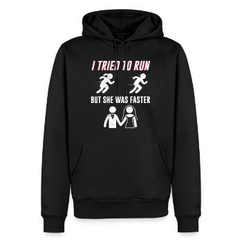 Hochzeit Junggesellenabschied lustiges Bräutigam - Männer Premium Bio Hoodie - Schwarz - Vorne - Nico (187cm)