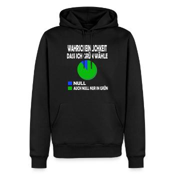 Wahrscheinlichkeit dass ich Grün wähle Null T-Shi - Männer Premium Bio Hoodie - Schwarz - Vorne - Nico (187cm)